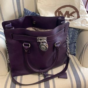 Deep purple Michael Korea’s Large Chain Bag
